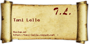 Tani Lelle névjegykártya